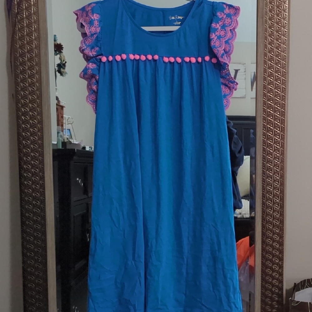 Lilly Pulitzer Blue Dress with Pink Accents